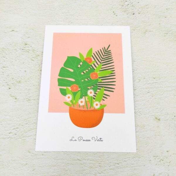 carte postale illustration bouquet fleurs plantes été